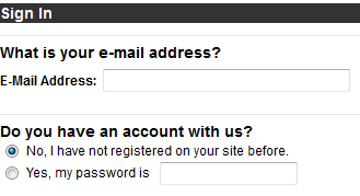 Account Creation/Sign In Page